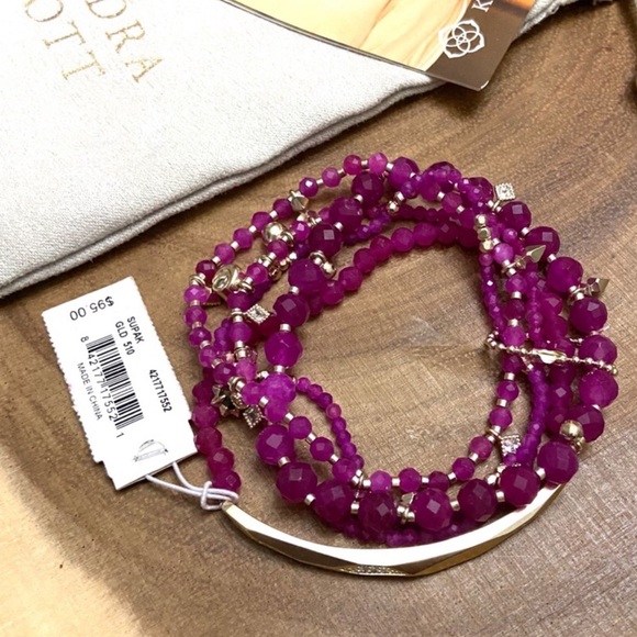 Kendra Scott Magenta Stacking Bracelet Set NWT - Picture 4 of 9